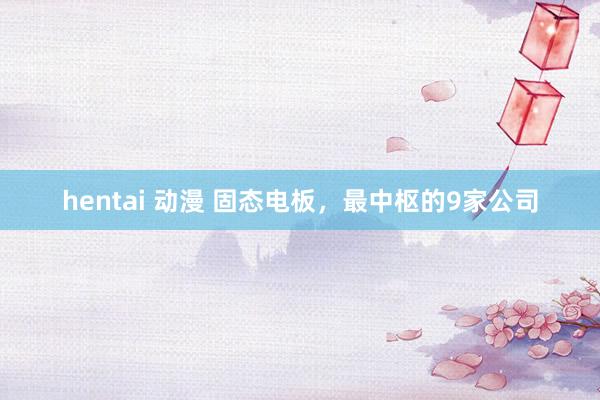 hentai 动漫 固态电板，最中枢的9家公司