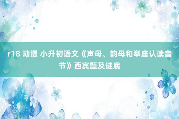 r18 动漫 小升初语文《声母、韵母和举座认读音节》西宾题及谜底