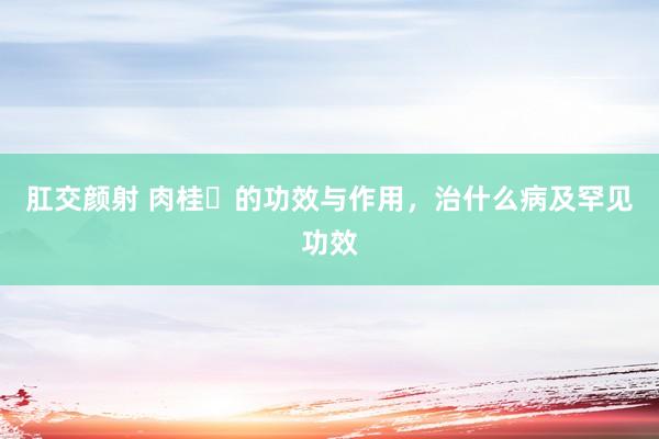 肛交颜射 肉桂​的功效与作用，治什么病及罕见功效