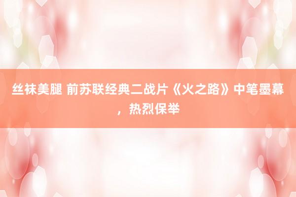 丝袜美腿 前苏联经典二战片《火之路》中笔墨幕，热烈保举